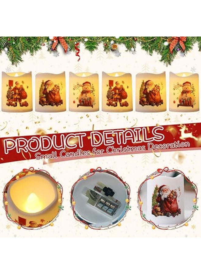 6 قطع - شموع عيد الميلاد النذرية بدون لهب مع سانتا - Image 3