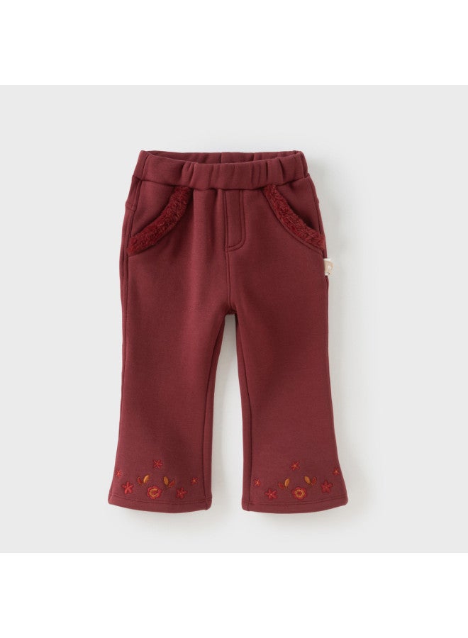 Store Same Style】kids Knit Pants 2025 Fall/winter New Collection Girls' Fleece-lined Flared Leggings - Image 2