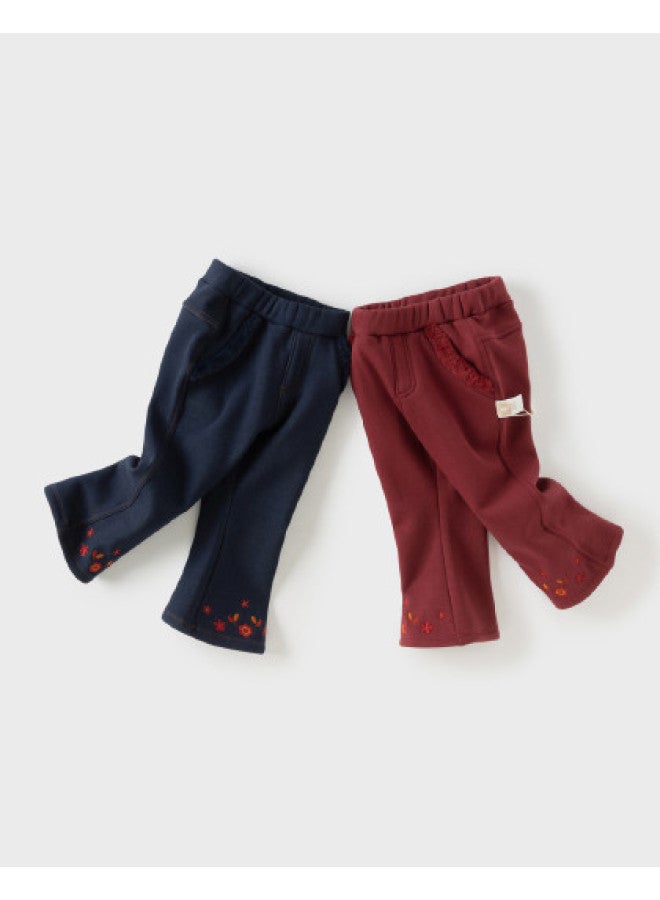 Store Same Style】kids Knit Pants 2025 Fall/winter New Collection Girls' Fleece-lined Flared Leggings - Image 1
