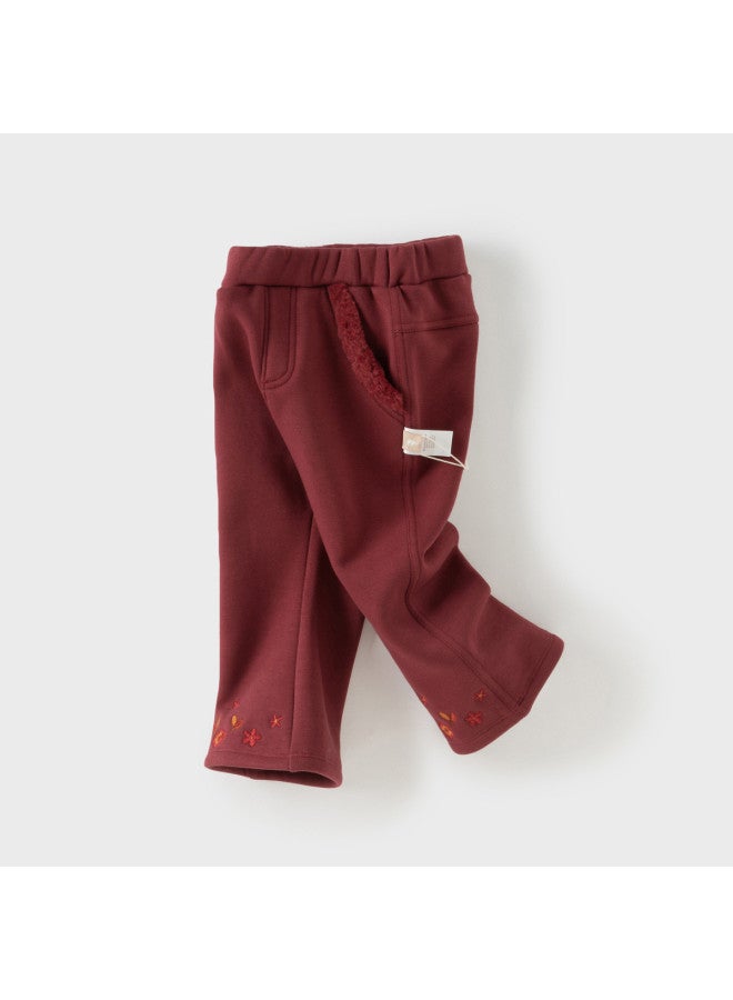 Store Same Style】kids Knit Pants 2025 Fall/winter New Collection Girls' Fleece-lined Flared Leggings - Image 4