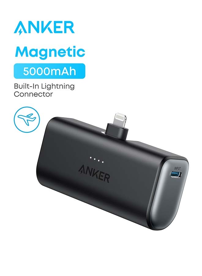 Anker Portable Charger with Built-in Lightning Connector, MFi Certified, Battery Pack 5,000mAh 12W, Compatible with iPhone 14/14 Pro / 14 Plus / 14 Pro Max, iPhone 13 and 12/11/X Series (Black) - Image 1