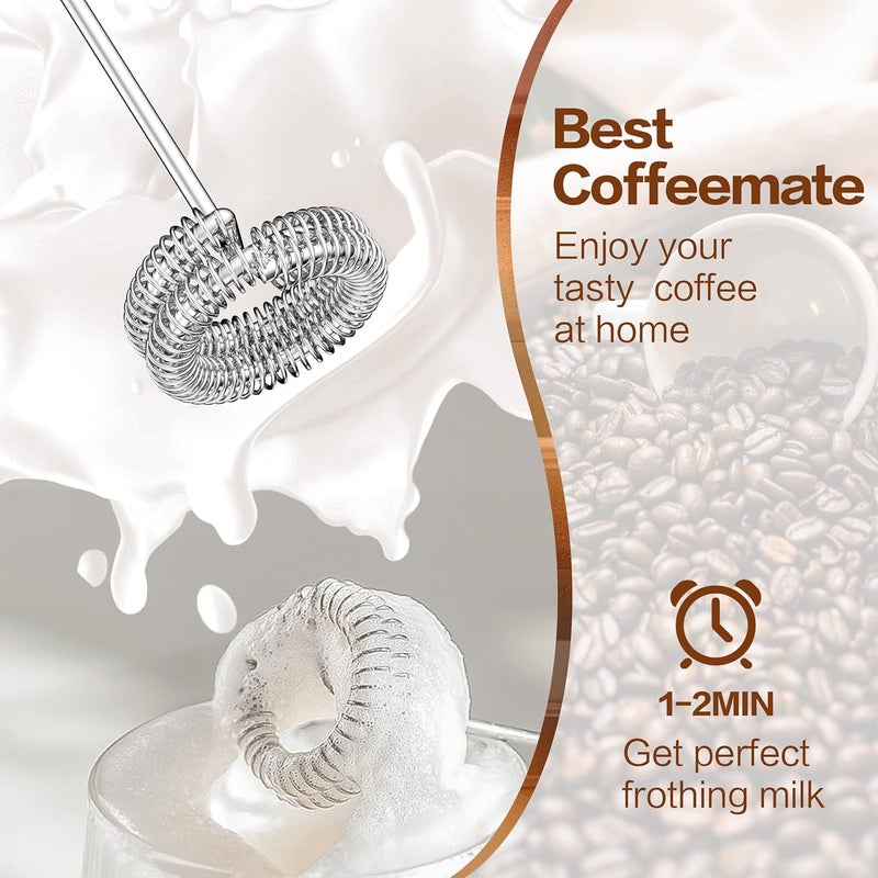 Laposso Milk Frother Rechargeable Handheld Electric Whisk Coffee Frother Mixer with 2 Stainless whisks 3 Speed Adjustable Foam Maker Blender for Coffee Matcha Latte Cappuccino Hot Chocolate (BluePink) - Image 5