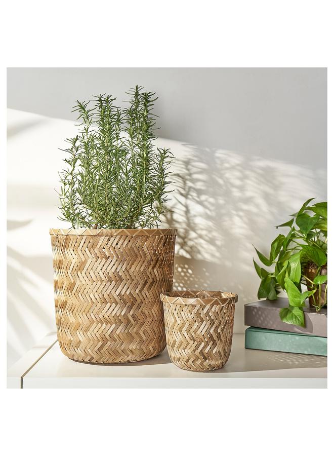 Zaboon Plant pot, handmade bamboo, 24 cm - Image 5