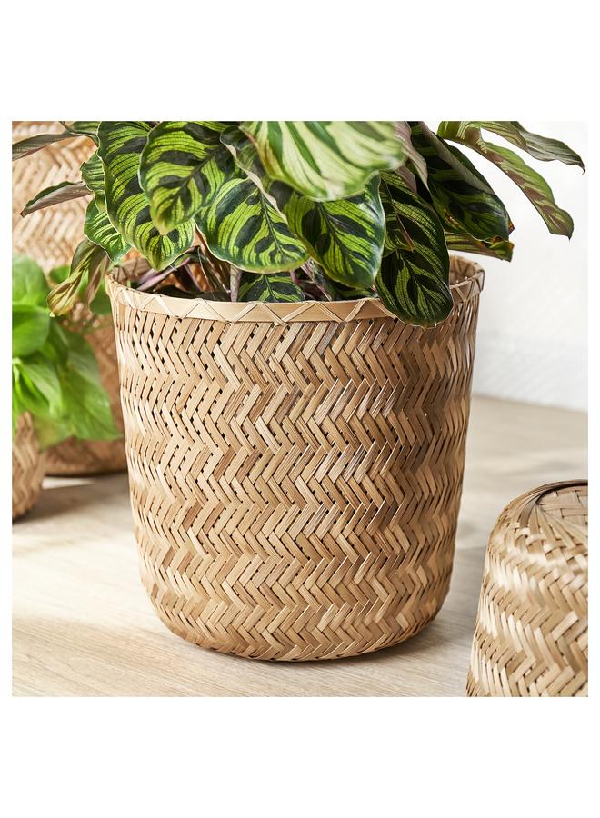 Zaboon Plant pot, handmade bamboo, 24 cm - Image 4