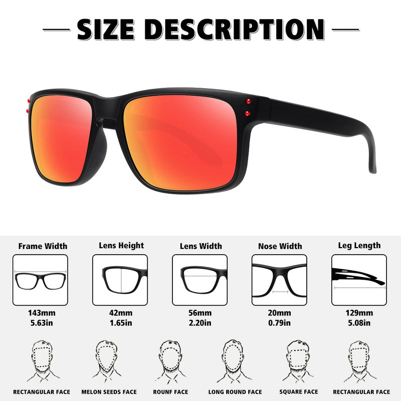 Meetsun Polarized Sunglasses For Men Women Sports Driving Fishing Glasses Uv400 Protection 3Pack-Blue+Red+Green - Image 3