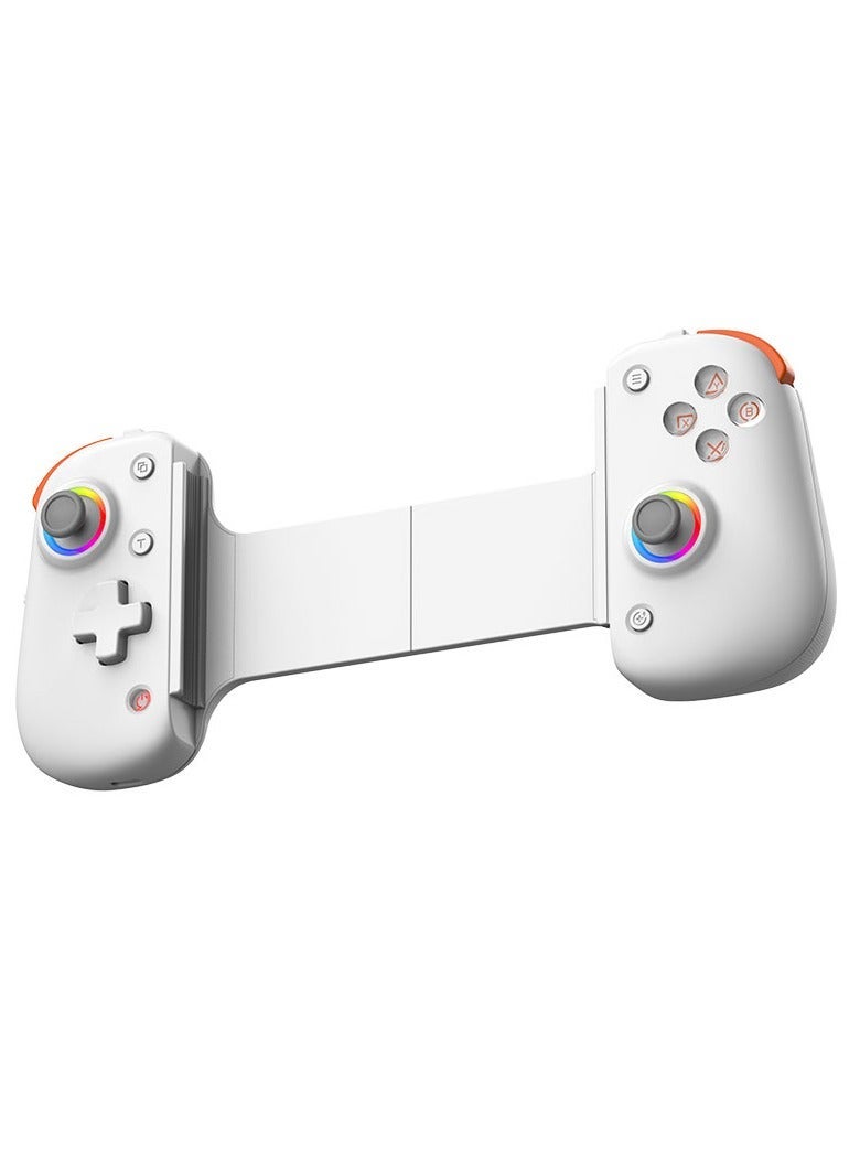 D8PRO Stretch Gaming Controller with Dual Hall Sensor, Motion Sensing, and Macro Programming, compatible with SWITCH/PS4/Android/iOS/PC (White)