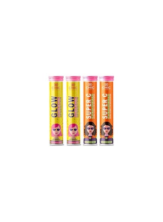 CHICNUTRIX CHICNUTRIX Glow + Super C - Japanese Glutathione 500 Mg -  Natural Amla Extract Vitamin C + Zinc - 20 Effervescent Tablets Each, Pack  Of 4 - Strawberry Lemon Flavour, Fizzy Orange Flavour | Best Price KSA |  Riyadh, Jeddah