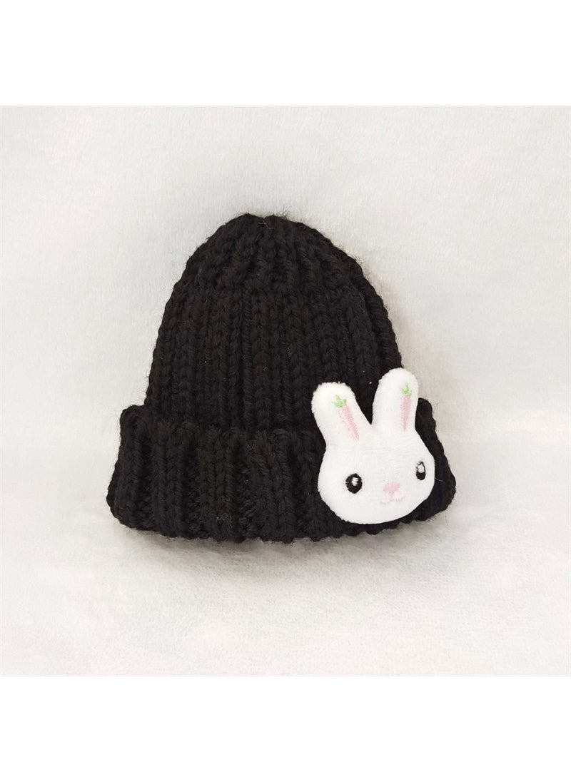 Labubu Cap Accessory 15cm Cotton Doll Hat Black bunny hat single piece 