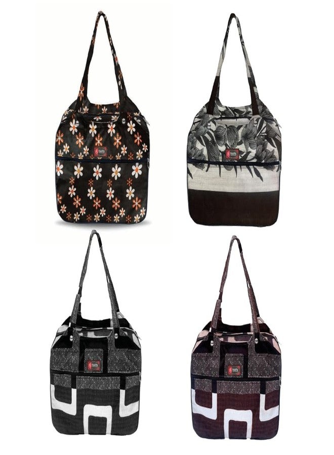 Temoli Handbag or Travel Bag for carrying things or also used as a office bag or Bazar Shopping bag,Design 8,4PCS - Image 1