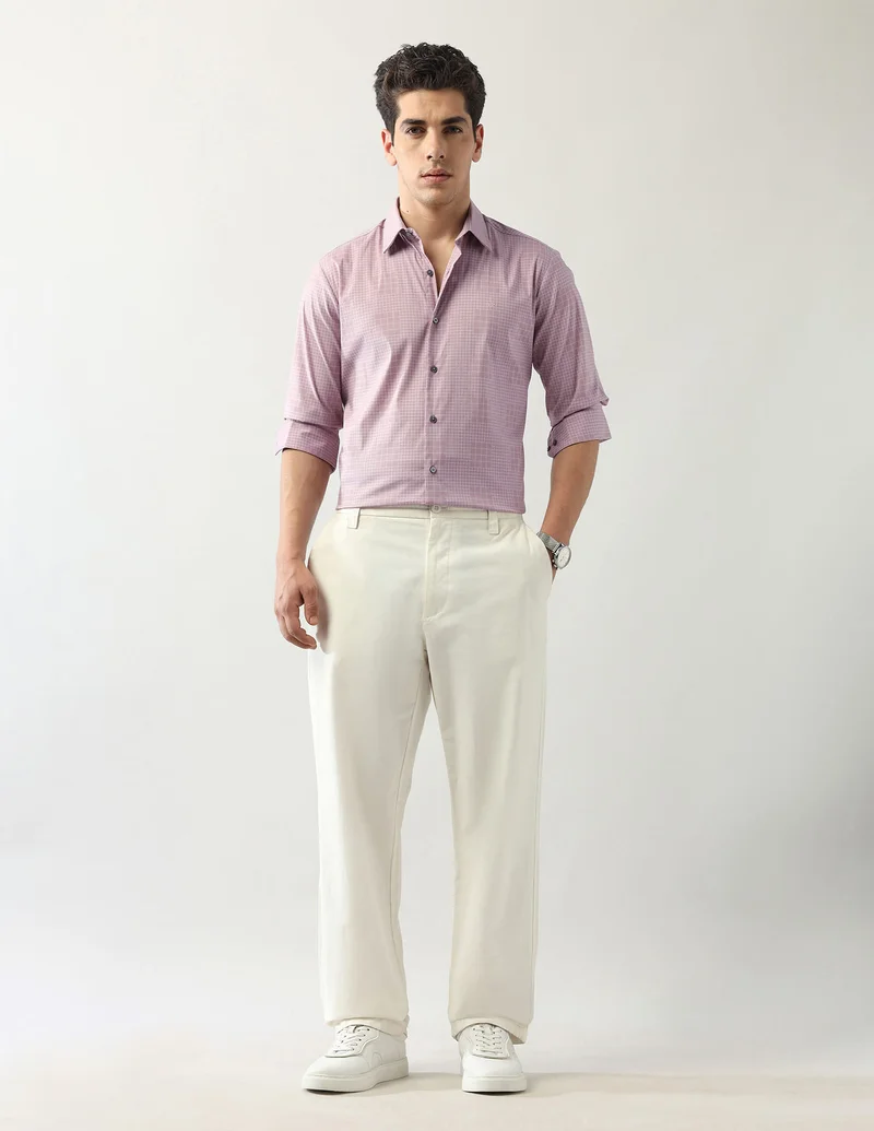 Arrow Pink Graph Checked Manhattan Slim Fit Shirt for Men | Best Price UAE