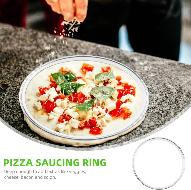 Yardwe Stainless Steel Muffin Rings Mousse Rings 7 inch Non Stick Pizza Cutter Rings Egg Pancake Rings Metal Tart Pastry Rings Molds for Cooking Baking Cakes Desserts Dough - Image 2