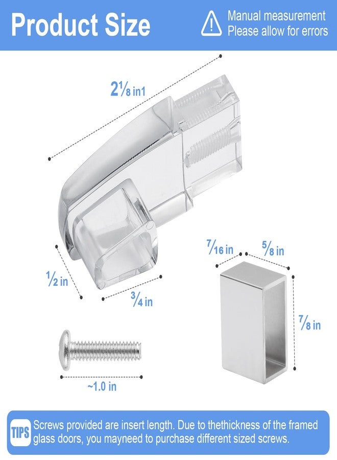 VYH Clear Acrylic Shower Door Towel Bar Brackets, with Bright Chrome Sleeve, Fit for Alumax/Basco Framed Sliding Shower Door Towel Rod Replacement （2 Pack） - Image 5