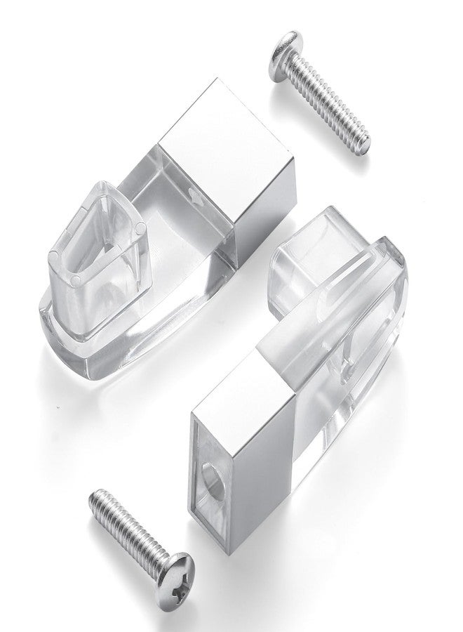VYH Clear Acrylic Shower Door Towel Bar Brackets, with Bright Chrome Sleeve, Fit for Alumax/Basco Framed Sliding Shower Door Towel Rod Replacement （2 Pack） - Image 1