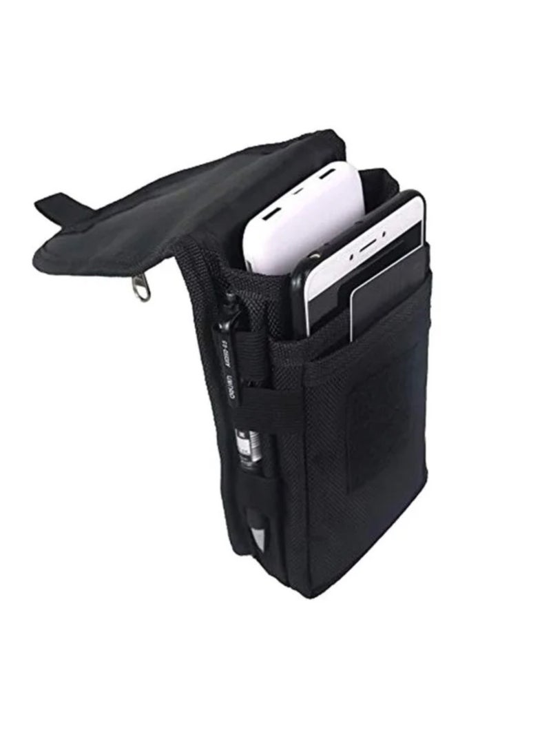 Double Pocket Phone Holster Belt Phone Bag Multi Purpose Tool For Work Hiking Camping - Image 1