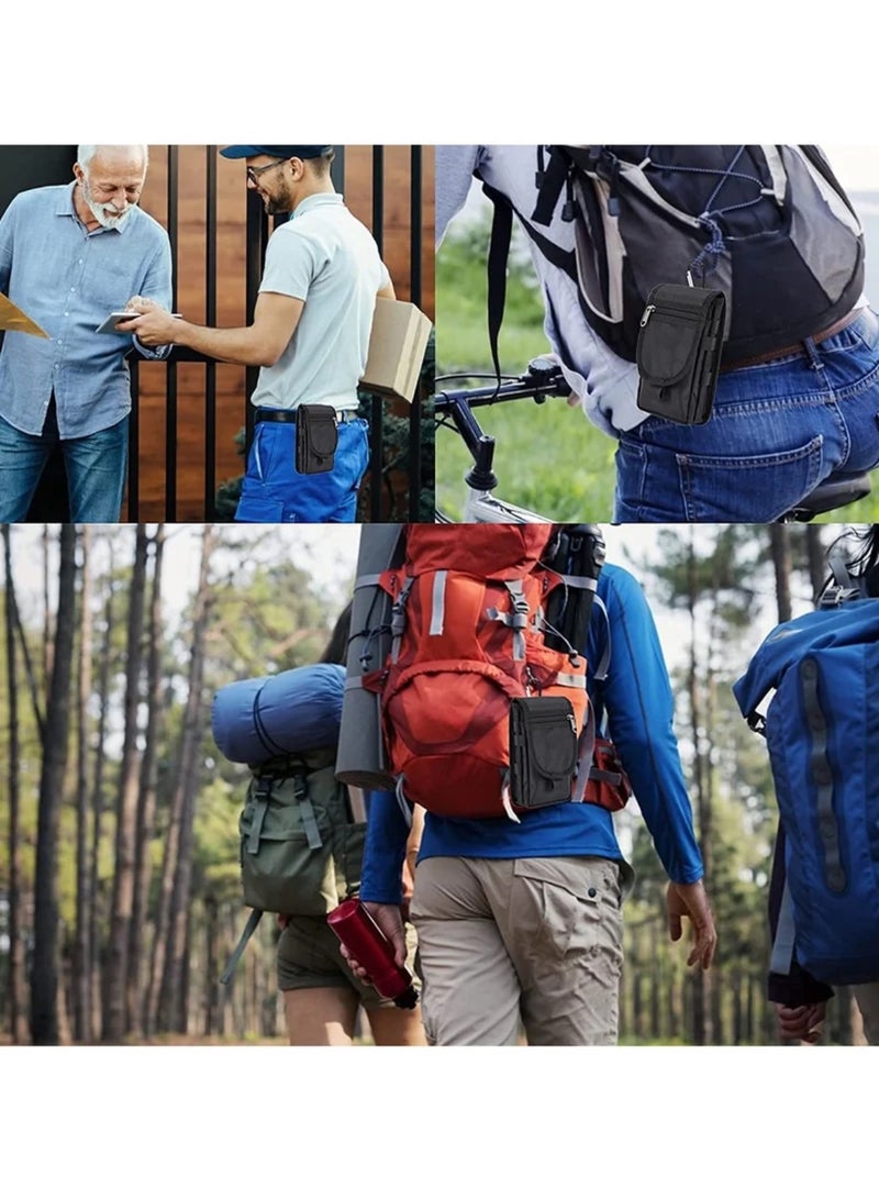 Double Pocket Phone Holster Belt Phone Bag Multi Purpose Tool For Work Hiking Camping - Image 5