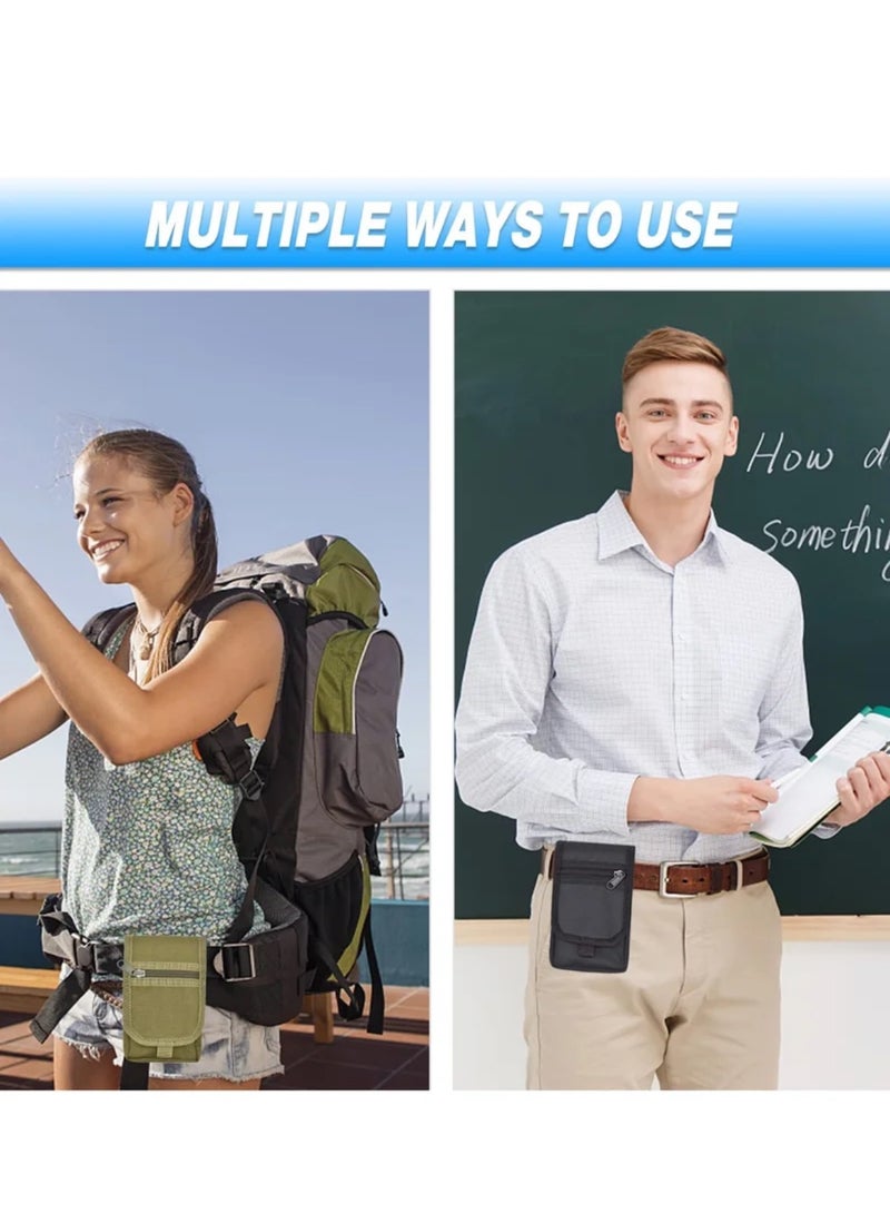 Double Pocket Phone Holster Belt Phone Bag Multi Purpose Tool For Work Hiking Camping - Image 2