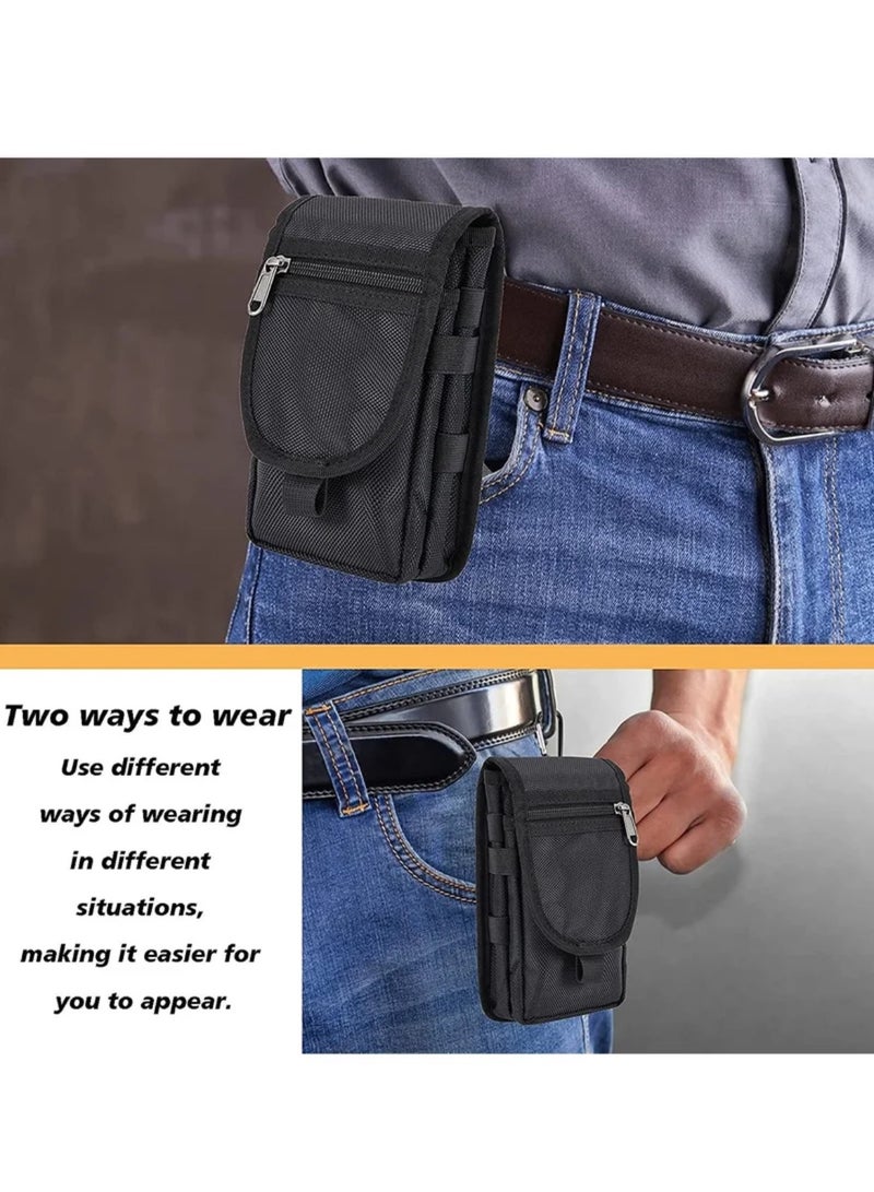 Double Pocket Phone Holster Belt Phone Bag Multi Purpose Tool For Work Hiking Camping - Image 4