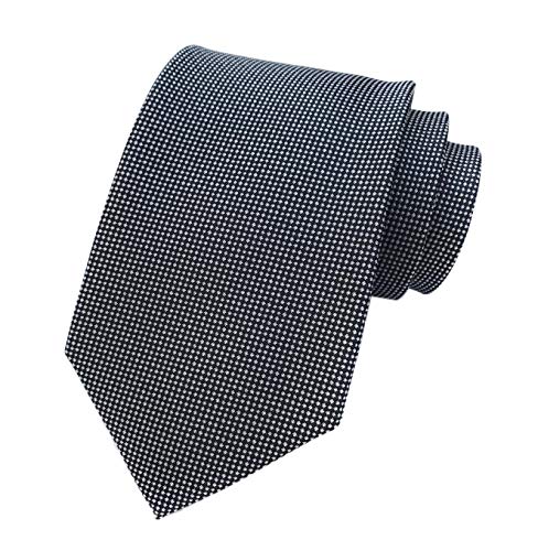 Elfeves Men's White Black Micro Check Ties Long Regular Wedding Necktie for Young Boys - Image 1