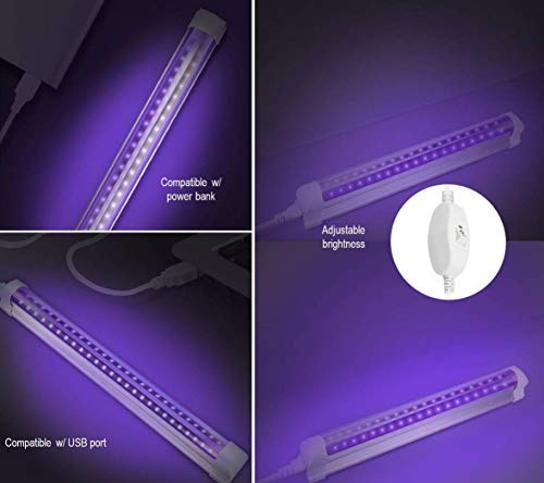 HouLight ضوء أسود LED UV، أنبوب LED 10 واط لاستبدال المصابيح السوداء، ملصق ضوء أسود، فن UV، غرفة نوم، أضواء سوداء لعيد الهالوين وحفلات الضوء الأسود - Image 5
