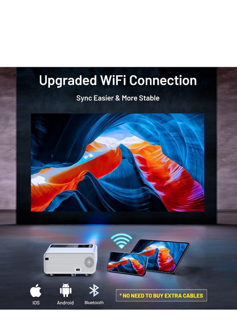 HD1080P Portable Mini Projector, IOS/Android 5G Wifi And BlueTooth, 8500Lux, Outdoor Movies 200" Display & Home Theater Video , Compatible With XBOX/TV Stick/PC/HDMI/USB/AV/PS  - Image 2