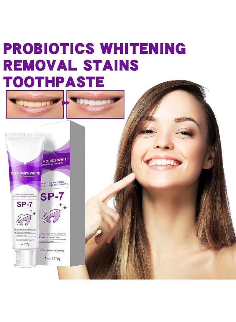 EELHOE معجون أسنان سب-7 بروبيوتيك لتبييض الأسنان، معجون أسنان سب-7 الطبيعي لتبييض الأسنان، معجون أسنان لتنفس منعش، يمنع الجير، يبيض الأسنان - Image 2
