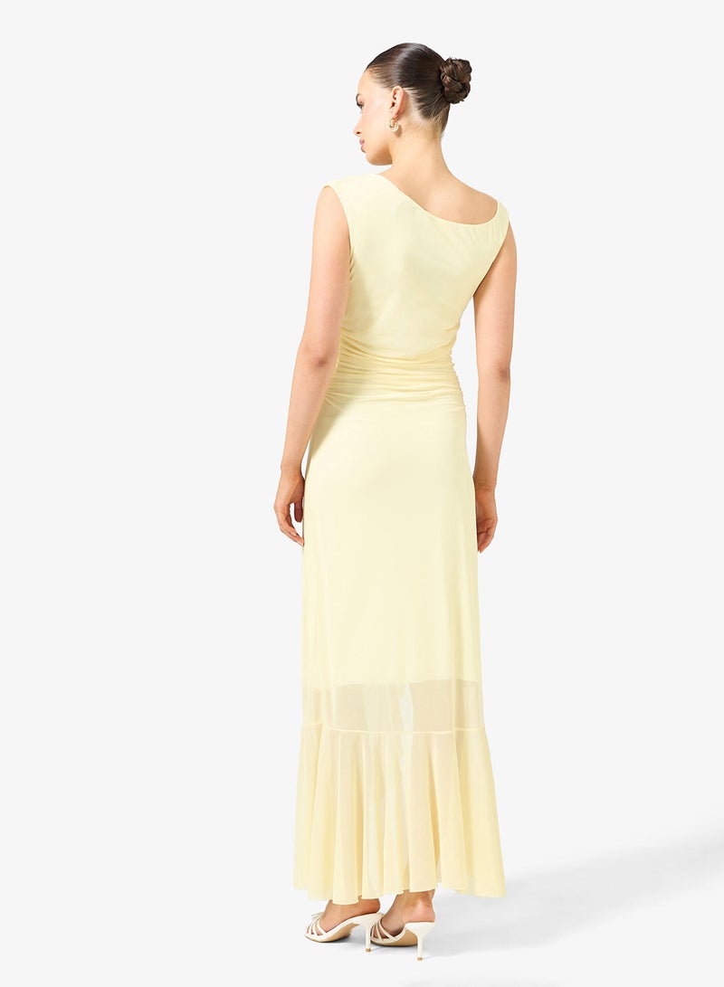 جينجر فستان ماكسي بكتف ساقط وفتحة جانبية - Image 2