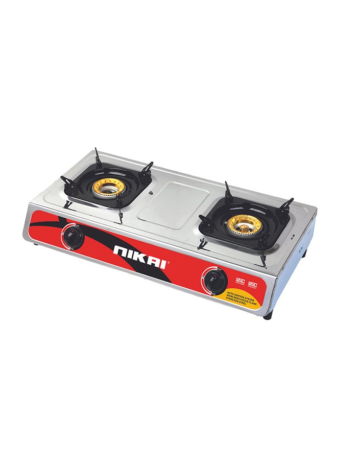 NIKAI 2-Burner Stainless Steel Gas Cooker NG842SFN Silver/Black - Image 1