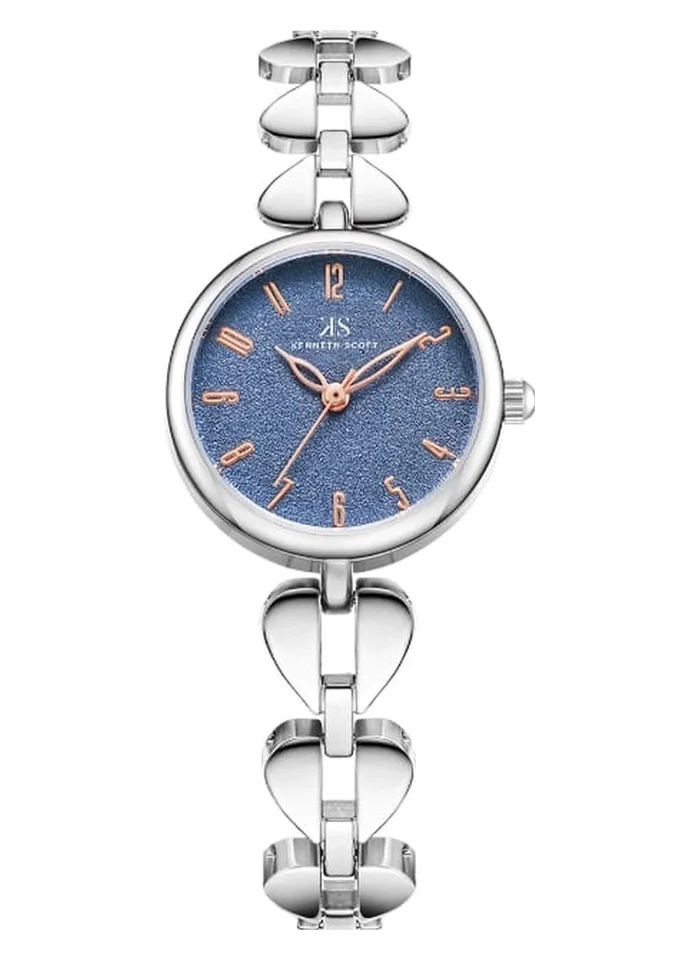 KENNETH SCOTT Kenneth Scott K23504-SBSN Women's Analog Display Watch & Alloy Strap Silver