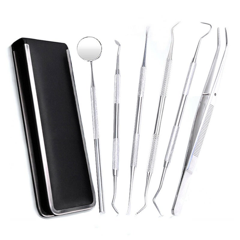 Dental Tools: 6 Silver Stainless Steel Oral Hygiene Kit - Rust-Resistant Travel-Friendly Essential Tools for Professional and Individual Oral Care - Image 2
