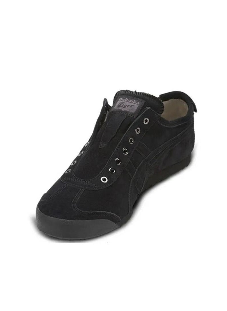 Onitsuka Tiger - Men and Women MEXICO 66 Slip-On Canvas Casual Shoes ALL Black - Image 1