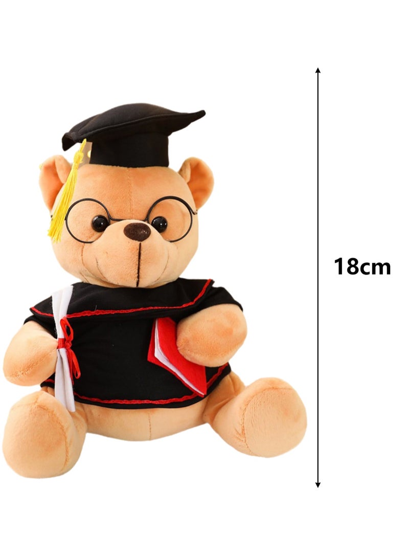 Doctor Hat Teddy Bear Plush Doll Graduation Season Commemorative Gift Children's Toy Gift (Light brown)  - Image 2
