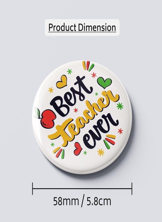 Visibee Teacher’s Day Pin Badge 58mm - Best Teacher Ever Design - Pack of 9 | Great for School Celebrations, Farewell Parties - Image 5