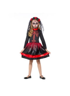 Red Day Of The Dead Senorita Kids Halloween Costume