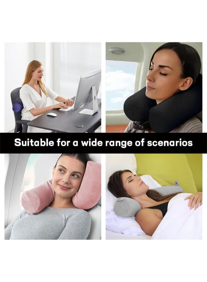 هومستر وسادة سفر رغوة الذاكرة ، للرقبة والذقن ودعم الخطن والساق تخفيف الألم ، وسادة قابلة للتعديل للطائرة ، السيارة ، المنزل ، الأزرق - Image 4