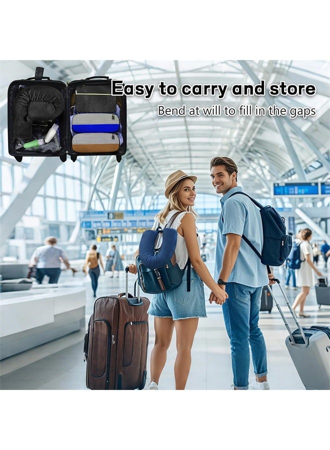 هومستر وسادة سفر رغوة الذاكرة ، للرقبة والذقن ودعم الخطن والساق تخفيف الألم ، وسادة قابلة للتعديل للطائرة ، السيارة ، المنزل ، الأزرق - Image 3