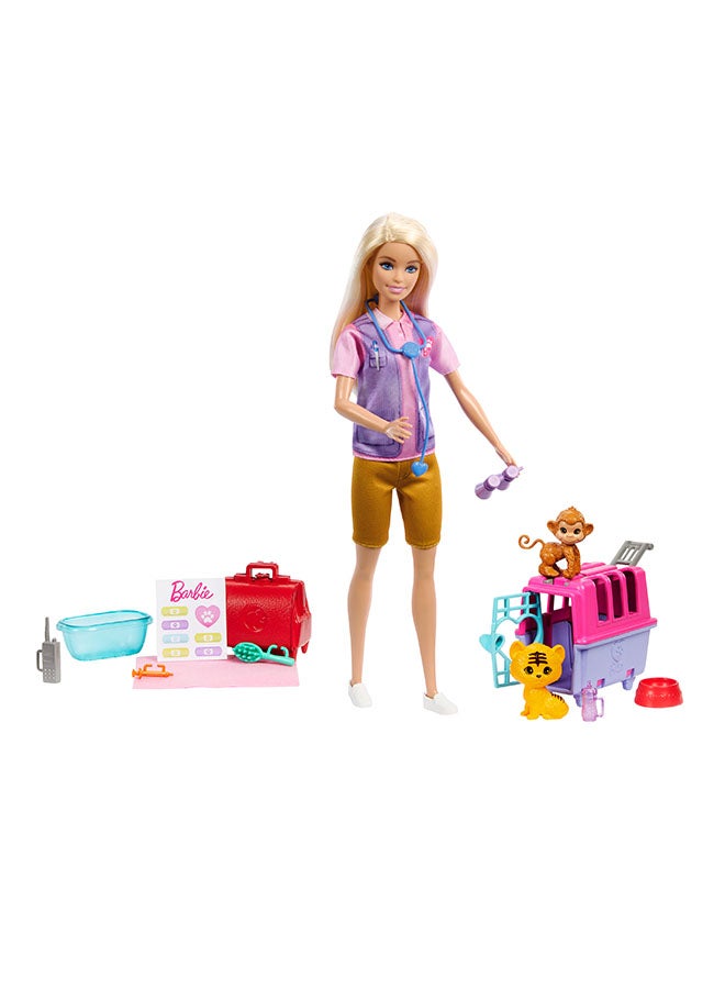 Barbie Animal Rescue & Recovery Playset with Blonde Doll, 2 Animal Figures & Accessories - Image 5
