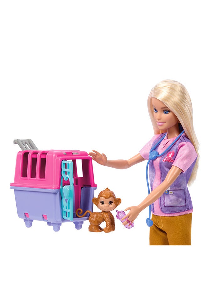 Barbie Animal Rescue & Recovery Playset with Blonde Doll, 2 Animal Figures & Accessories - Image 3