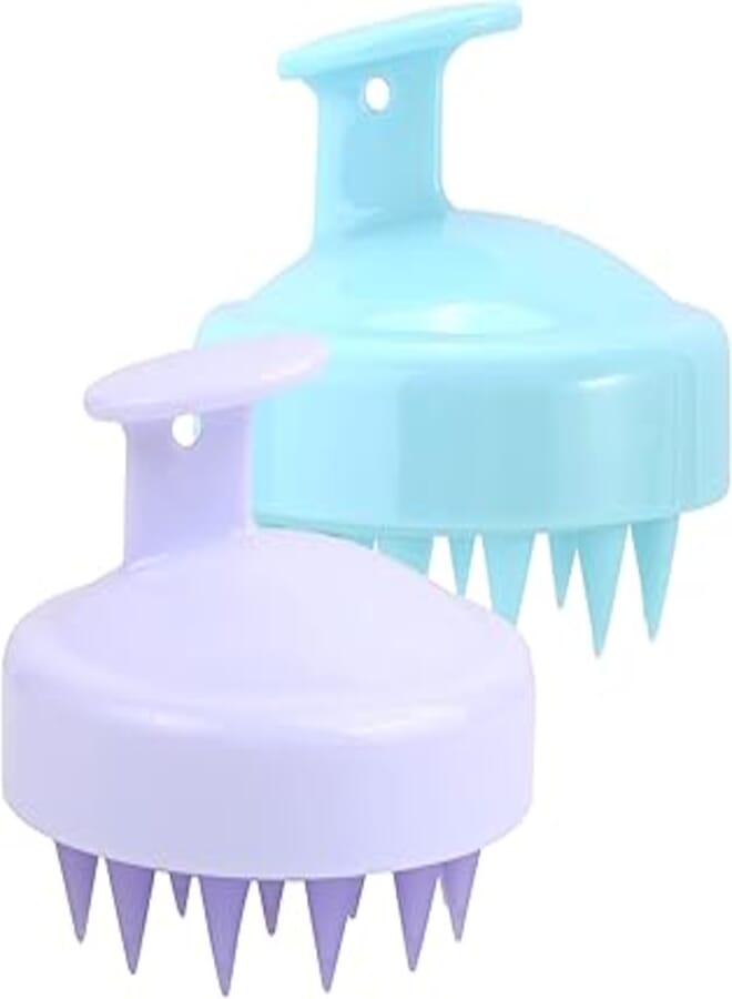 Tecbeauty Tecbeauty 2pcs Silicone Shampoo Brush Scalp Exfoliator Brush for Scalp Scrubber Dandruff Remove, White Green 