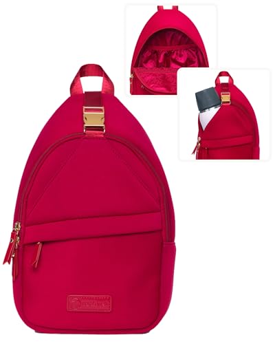 Sarah Wells Allie Sling Pump Bag Fits All Wearable Cup Pumps Portable Pumps Machine Washable Neoprene Crossbody with Insulated Pocket Water Bottle Holder HandsFree Design Ruby - Image 1