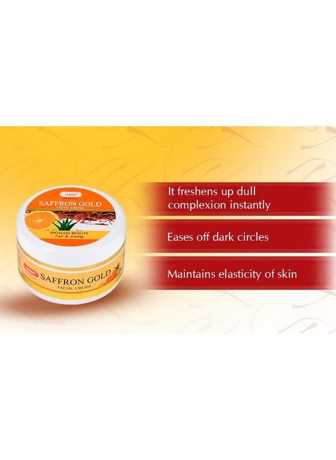 Sunny Saffron Gold Facial Cream With Goodness Of Aloevera Saffron & Multifruits ; Instantly Revitalizes Dull Complexion Maintains Skin Elasticity Evens Skin Tone ; For Women Of All Skin Type 100Gm  - Image 4