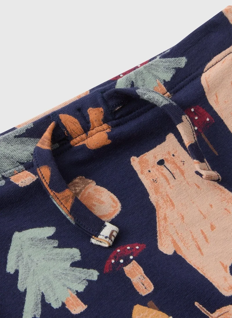 ماتلان Baby Navy Woodland Print Leggings
