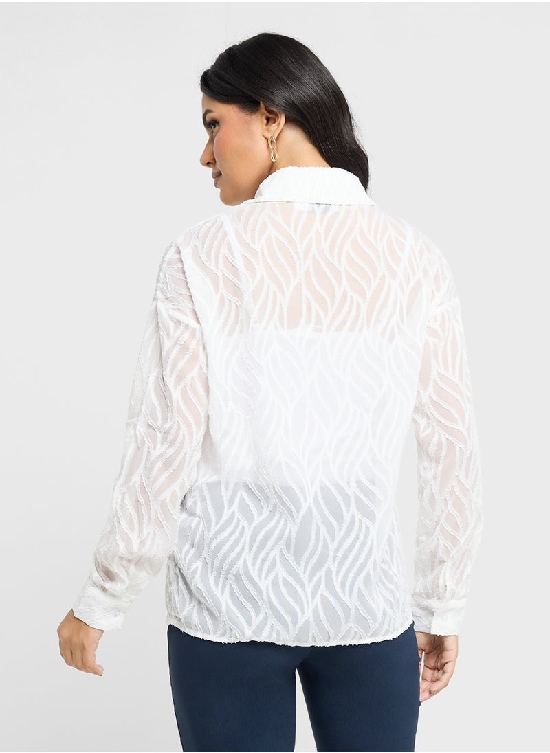 ELLA - Sheer Button Down Shirt - Image 1