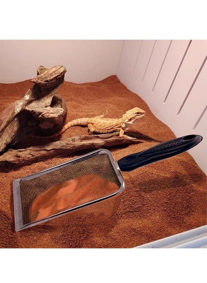 مغرفة فضلات القطط، مغرفة شبكية من الفولاذ المقاوم للصدأ، مقبض طويل، مجرفة عميقة مطلية بطبقة غير لاصقة، مغرفة فضلات معدنية لصندوق الفضلات، رافعة فضلات القطط الصغيرة، فتحة 3.8 مم، مغرفة فضلات القطط العادية - Image 5