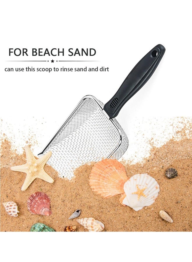 مغرفة فضلات القطط، مغرفة شبكية من الفولاذ المقاوم للصدأ، مقبض طويل، مجرفة عميقة مطلية بطبقة غير لاصقة، مغرفة فضلات معدنية لصندوق الفضلات، رافعة فضلات القطط الصغيرة، فتحة 3.8 مم، مغرفة فضلات القطط العادية - Image 3