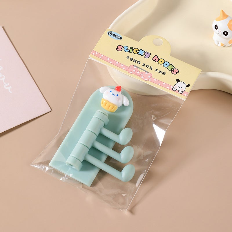 Multifunctional Cartoon Hooks Seamless Student Dorm Green (Jade cake)