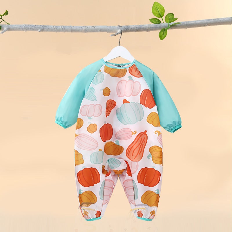 Baby thin coverall sleeping bag spring and summer childrens anti-kick clothes winter baby split leg anti-dressing waterproof anti-dirty four seasons Colorful pumpkin