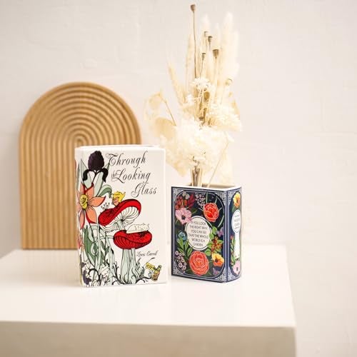Romehaha Book-Shaped Decorative Vase,Romehaha Book Vase for Flowers,Modern Ceramic Aesthetics Infused with Artistic Cultural Style,Cute Bookshelf Decor(Large - Through The Looking Glass) - Image 4