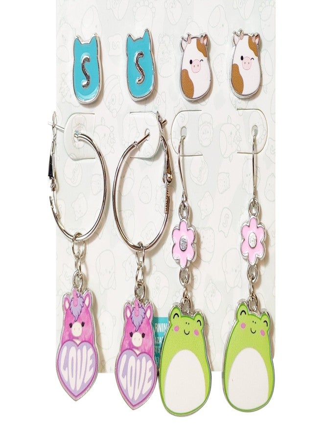 LUV HER Squishmallows Hypoallergenic Earrings for Girls 2 Squish Stud and 2 Squish Fishhook Drop Sets with Charms One Size Fits All Ages 8+ - Image 5