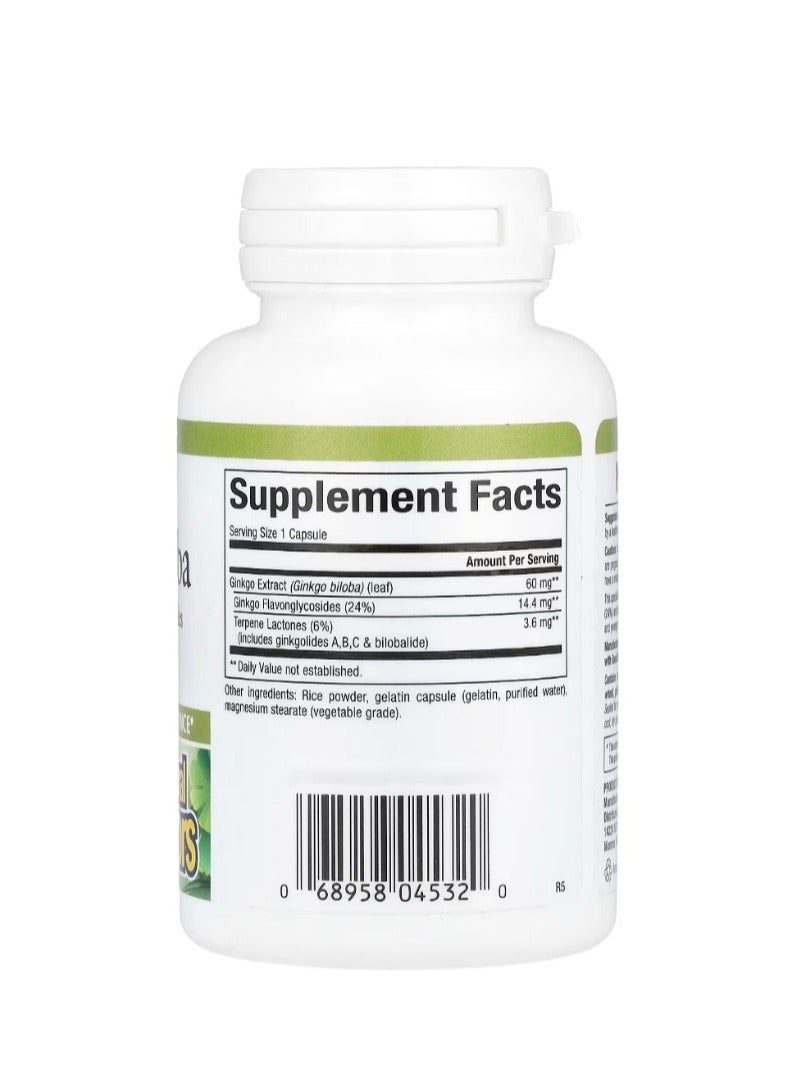 natural Factors HerbalFactors Ginkgo Biloba 60 Capsules - Image 2