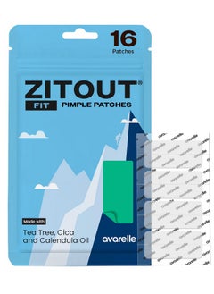 AVARELLE AVARELLE ZITOUT Large Hydrocolloid Pimple Strips (16 Patches) | Vegan Nose Patches for Pores Tea Tree | Chin Acne Patches for Face | Hydrocolloid Bandages for Acne | FSA & HSA Acne Treatment  - Image 1